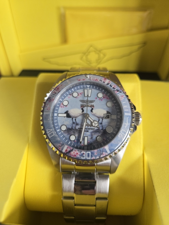Invicta Accessories - 51063Invicta ProDiver Visions From Above Cranes Cherry Blossoms UnisexWatch 43mm